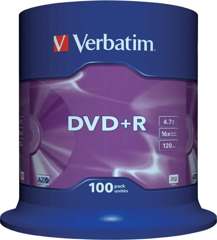 DVD Verbatim 43551 DVD+R 4.7GB 16x spindle 100