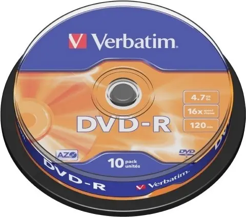 Disc DVD-R Verbatim AZO 16x 10 bucăți spindle