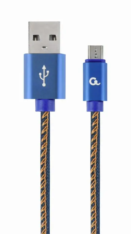 Cablu Gembird Micro-USB 1m Jeans negru galben CC-USB2J-AMmBM-1M-BL