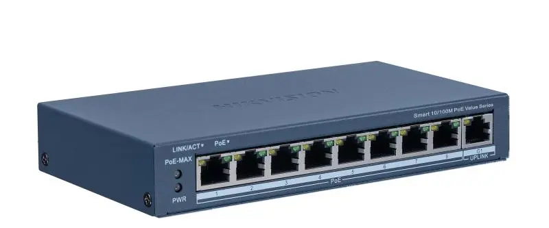 Switch Hikvision DS-3E1309P-EI 8 porturi PoE 100 Mbps