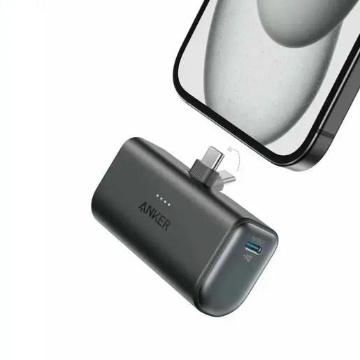 Baterie externa Anker 5000mAh 22-5W USB-C pliabil Negru