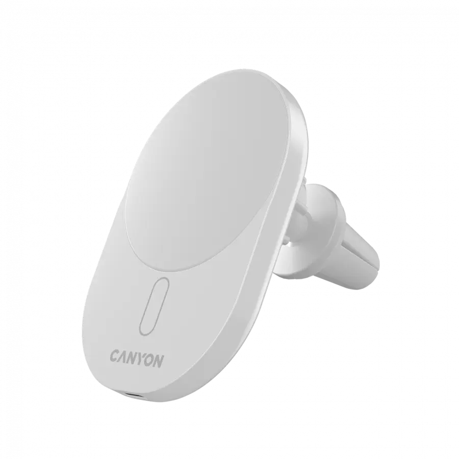 Încărcător auto Canyon OnGrip 105 Qi2 alb 15W wireless