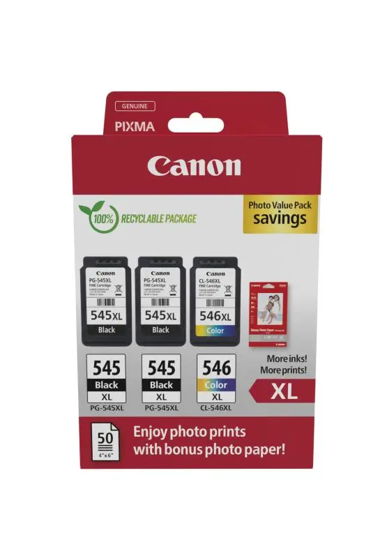 Set cartușe Canon PG-545XL/CL-546XL 3 buc + hârtie foto