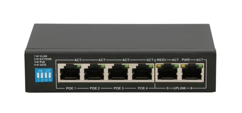 Switch PoE Extralink EUROS V2 6 porturi Fast Ethernet 60W