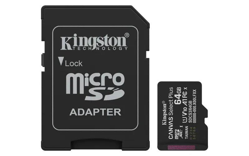 Card memorie Kingston Canvas Select Plus microSD 64GB adaptor