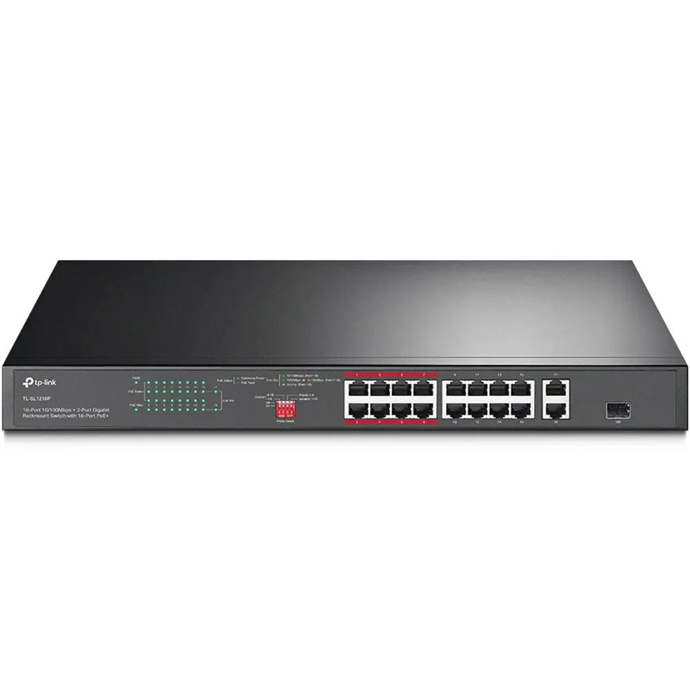 Switch TP-Link TL-SL1218P 16 porturi PoE+ rackmount
