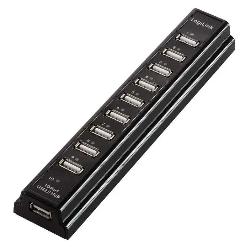 Hub USB Logilink UA0096 10 porturi USB 2.0 negru