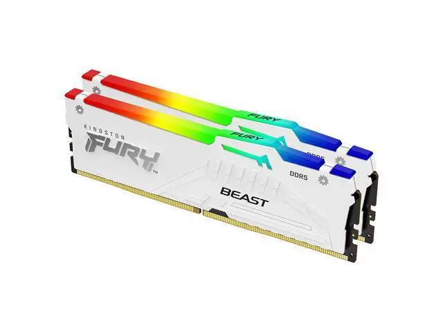 Memorie Kingston Fury Beast DDR5 64GB 2×32 6000 CL30 RGB alb