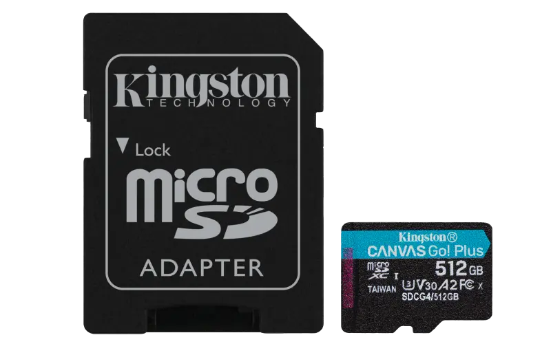 Card memorie Kingston Canvas Go Plus 512GB microSDXC cu adaptor SD