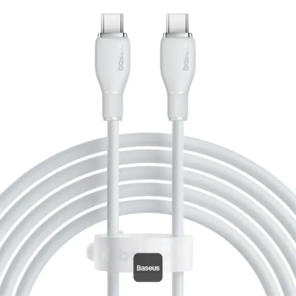 Cablu Baseus Pudding USB-C USB-C 100W 1 2m alb P10355702221-B1