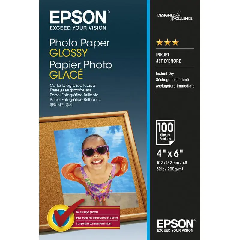 Hartie foto Epson Glossy 10x15 cm 100 coli