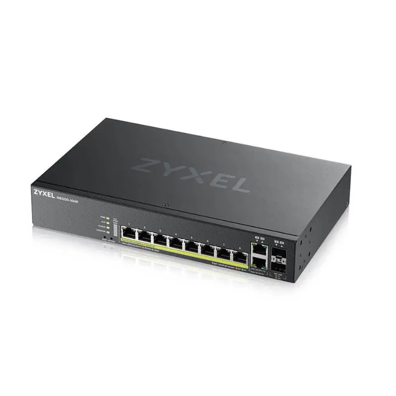 Switch Zyxel GS2220-10, 8 porturi GbE, 2 uplink combo, licență Nebula 1 an