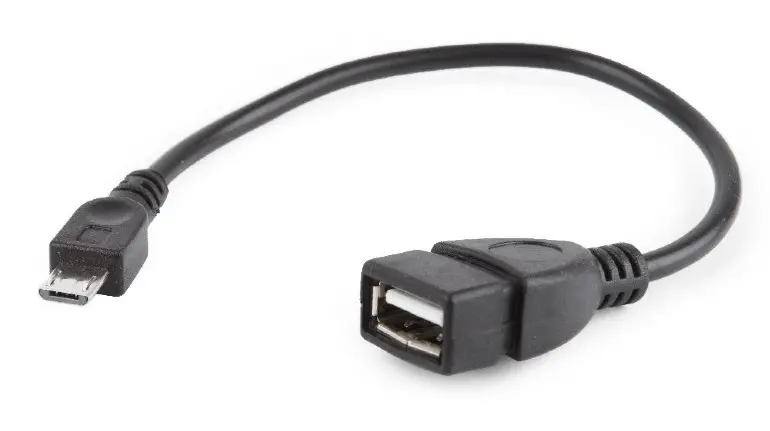 Cablu adaptor OTG Gembird A-OTG-AFBM-03 Micro-USB Negru 15cm