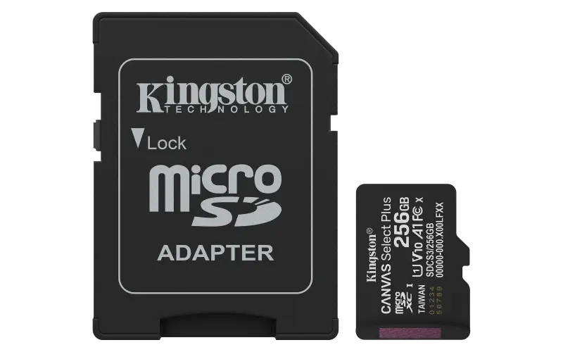 Card memorie Kingston Canvas Select Plus microSD 256GB adaptor