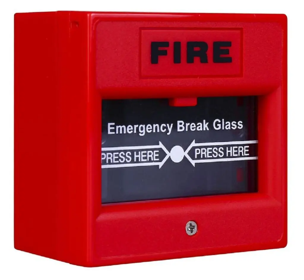 Buton incendiu ND-EBG911 geam sticla rosu