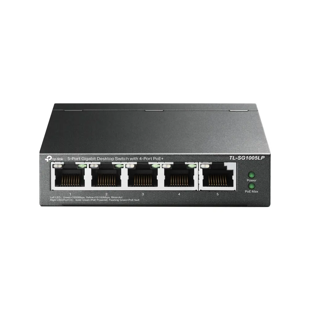 Switch TP-Link TL-SG1005LP, 5 porturi Gigabit, 4 porturi PoE+