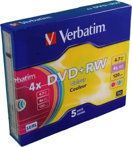DVD RW Verbatim 43297 5 buc multicolor 4.7GB 4x