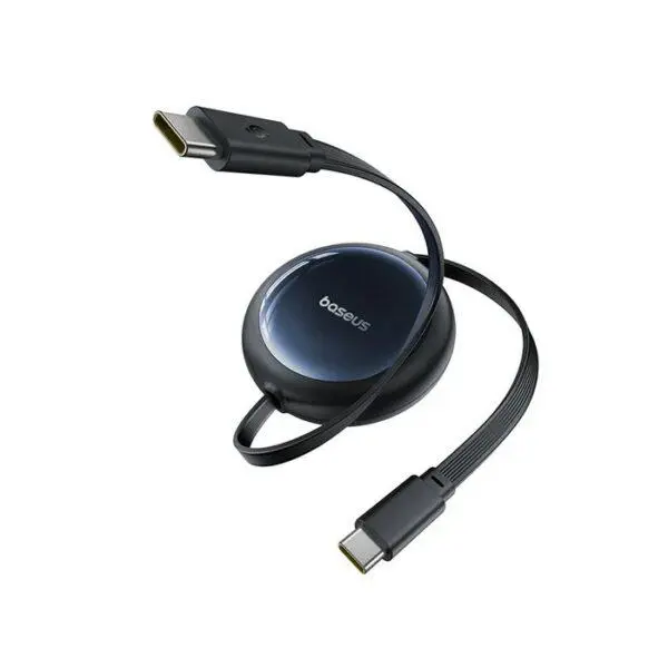 Cablu retractabil Baseus Nomos 100W USB-C 1-5 m negru