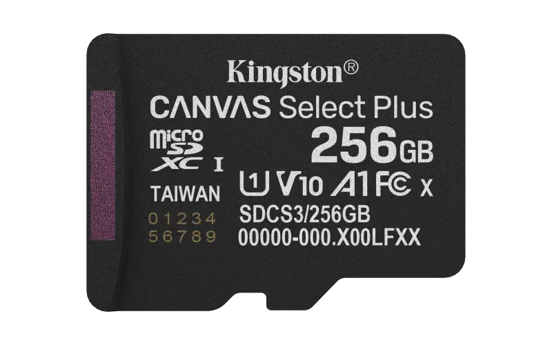 Card microSD Kingston Canvas Select Plus 256GB UHS-I