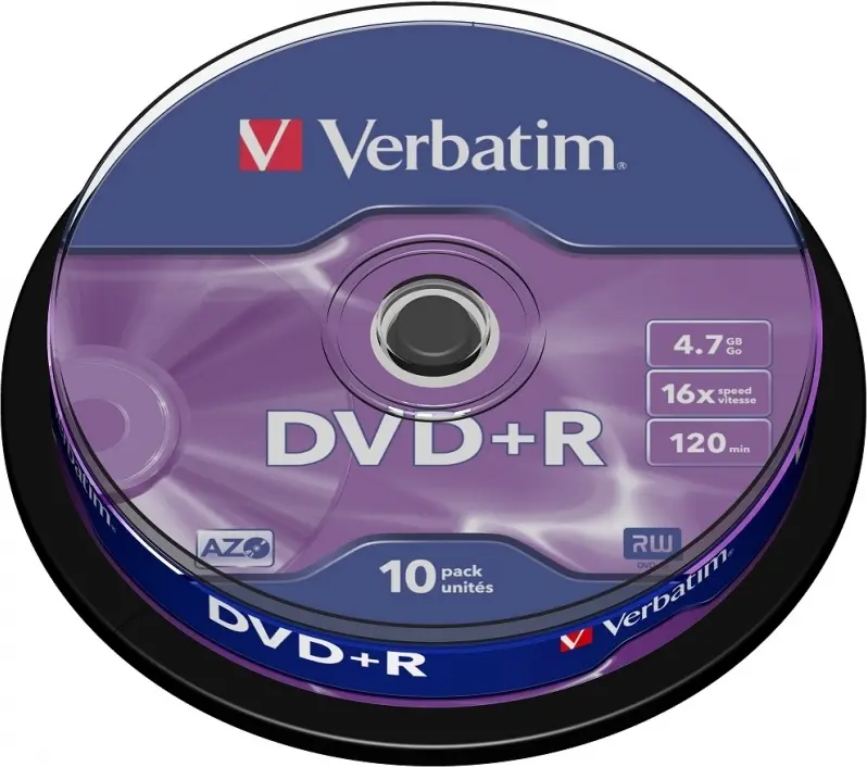 DVD R Verbatim 43498 +R 4.7GB 16x 10buc