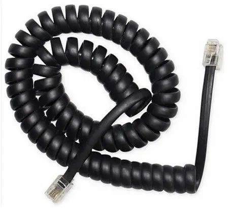 Cablu telefonic Gembird TC4P4CS-2M RJ10 spiralat 2 m negru