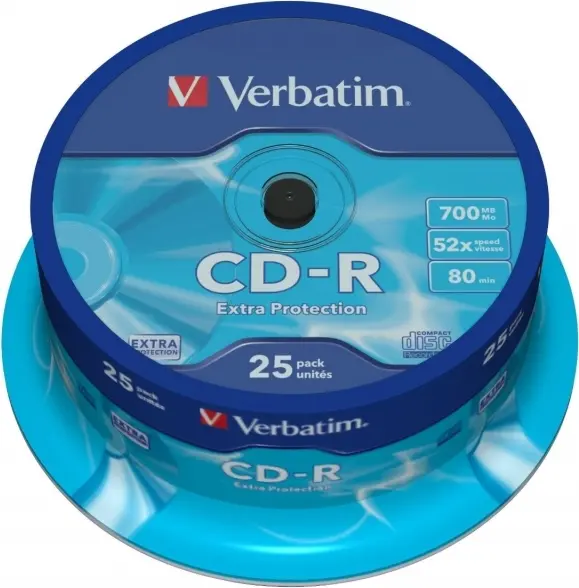 CD-R Verbatim 43432 Extra Protection 700MB 52x spindle 25