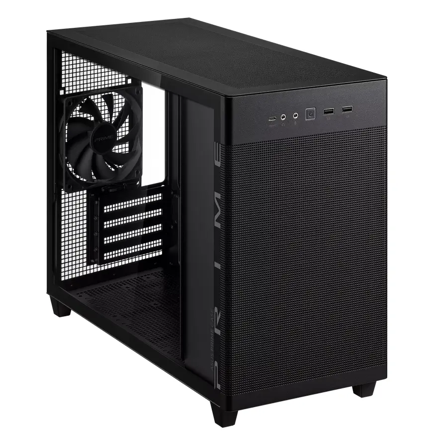 Carcasa ASUS Prime AP201 Tempered Glass mini-tower mATX, fara sursa