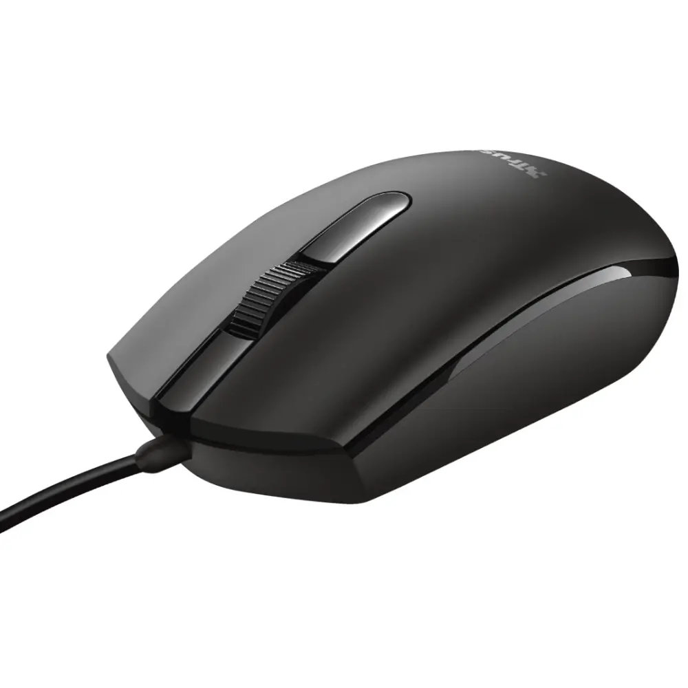 Mouse Trust Basi 1200 DPI cablu 1,6 m Negru