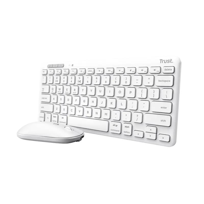Kit tastatură mouse Trust Lyra alb wireless US