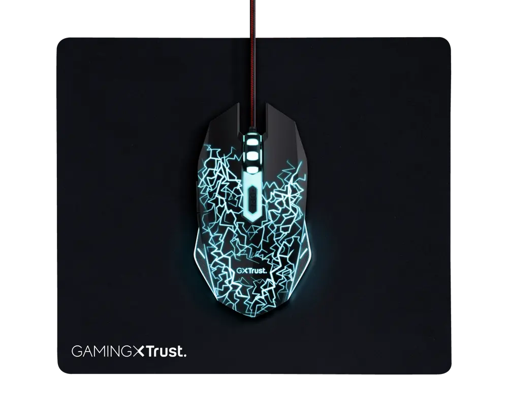 Kit mouse Trust Basic 4000 DPI negru cu mousepad