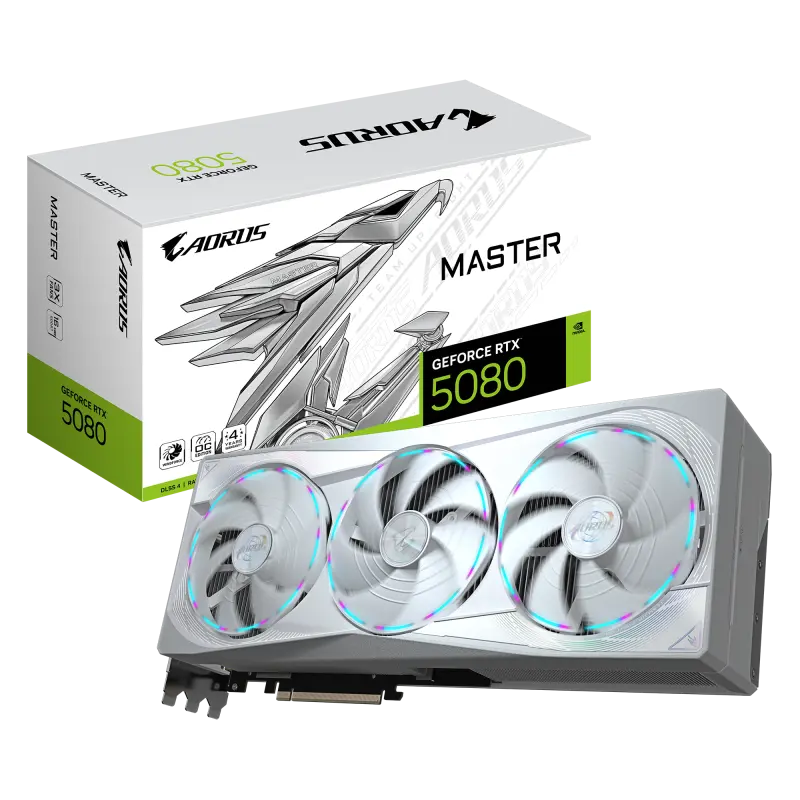 Placă video Gigabyte AORUS RTX 5080 MASTER ICE 16GB GDDR7