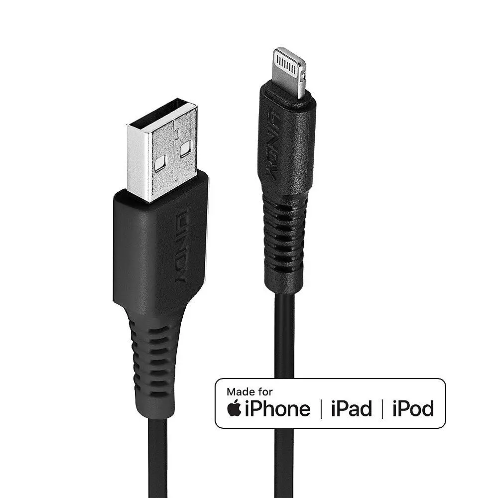 Cablu Lindy 1m USB Lightning negru LY-31320