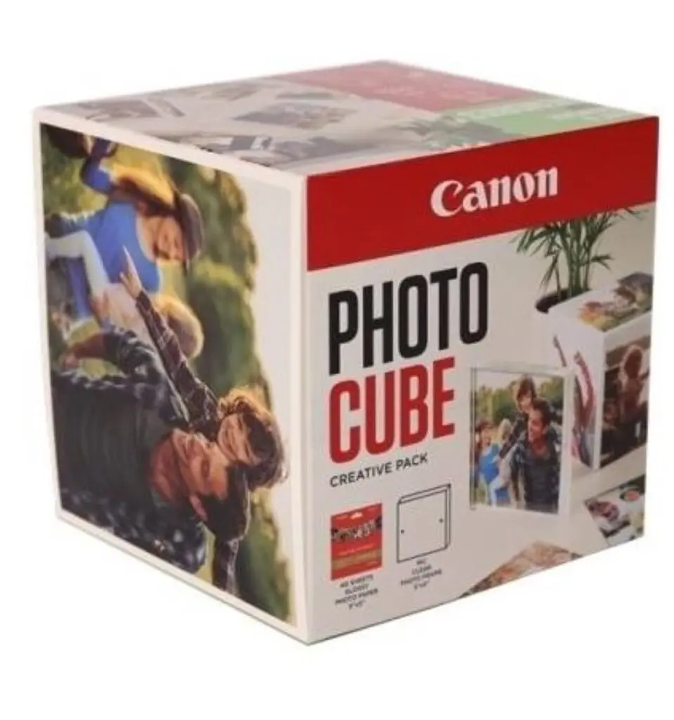 Set Photo Cube Canon PP-201 portocaliu 40 coli 13×13 cm