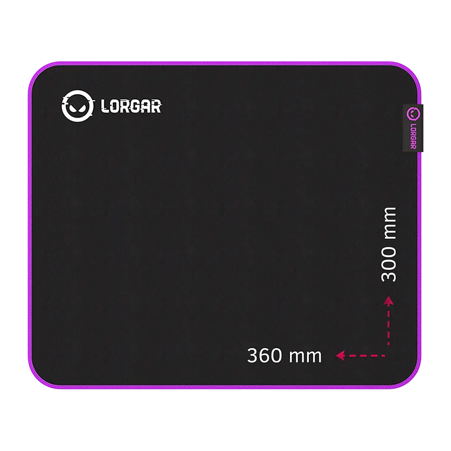 Mousepad gaming Lorgar Main 313 Black Purple 360×300