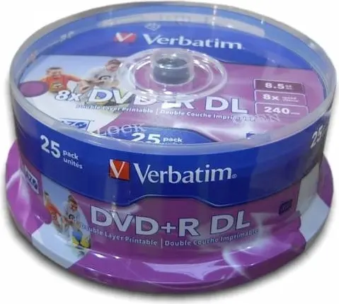 DVD Verbatim 43667 DL 8.5GB printable spindle 25