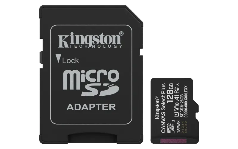 Card memorie Kingston Canvas Select Plus microSD 128GB adaptor
