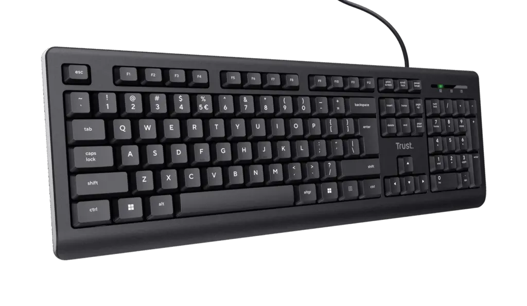 Tastatură Trust Basic USB cu fir 1,8 m Negru
