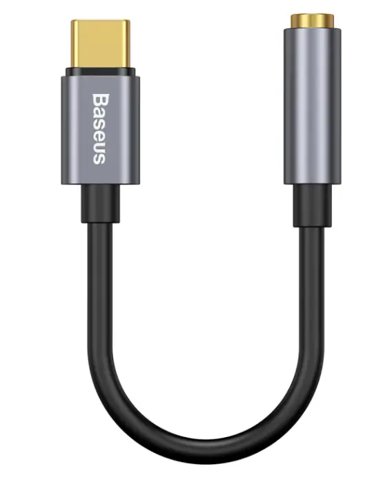 Adaptor Baseus L54 USB C jack gri, Type-C la 3,5 mm