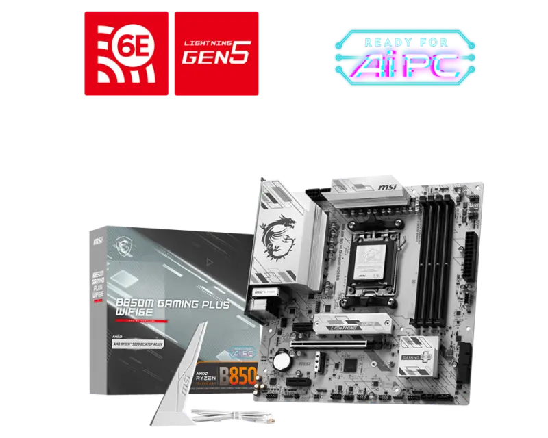 Placă de bază MSI B850M GAMING PLUS WIFI6E mATX AM5 DDR5 Wi-Fi 6E