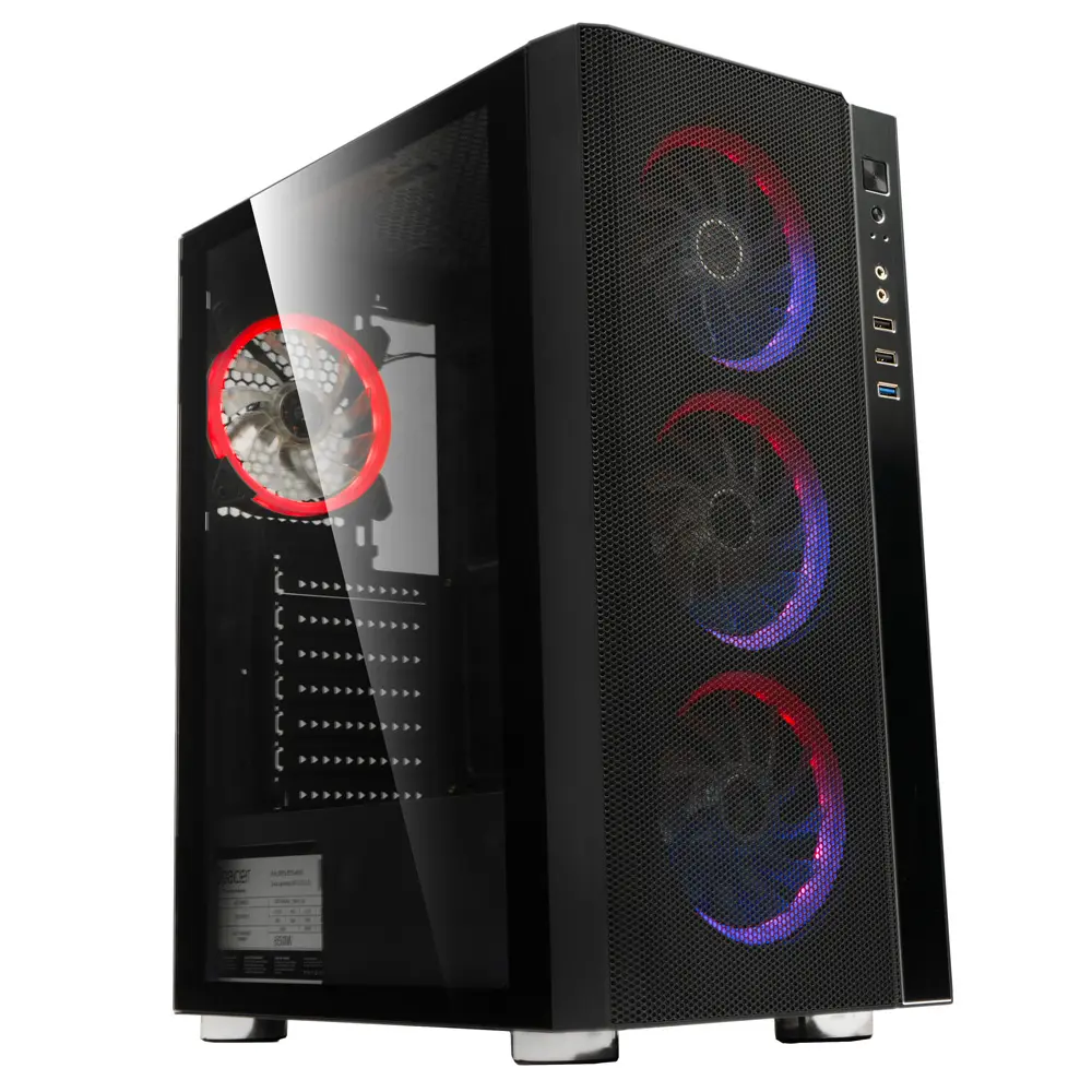 Carcasă Spacer RAINBOW Mid-Tower ATX Negru