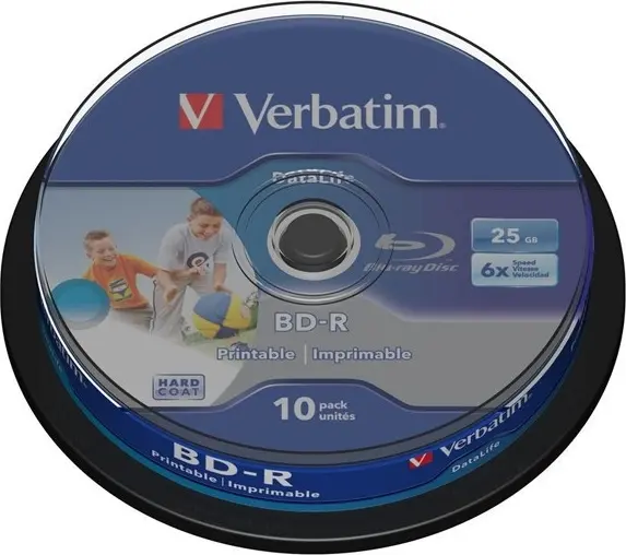 BD-R SL Datalife Verbatim 25GB 6x printabil 10 buc