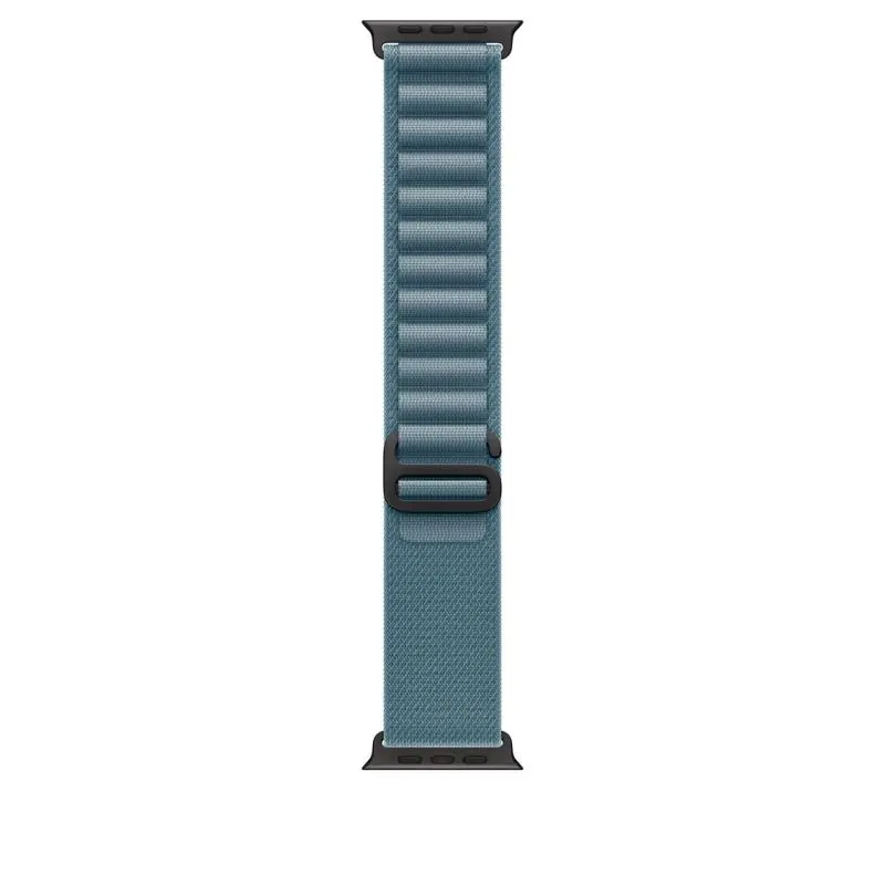 Curea pentru Apple Watch 49mm, Light Blue Alpine Loop – Medium – Black Titanium Finish