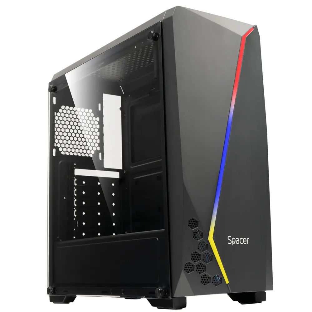 Carcasa Spacer FLASH Mid-Tower ATX negru