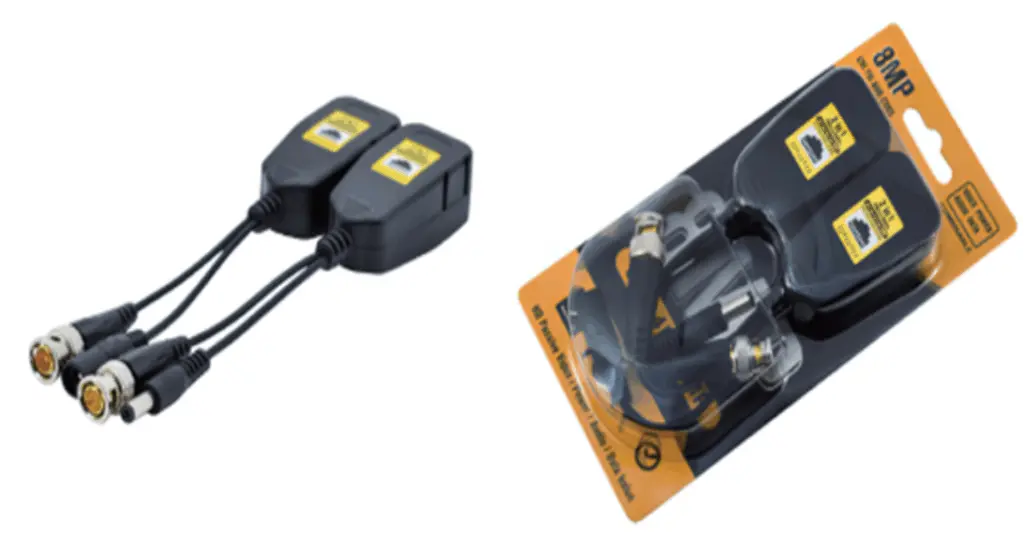 Video balun 2in1 HM-938PV cu alimentare pentru camere CCTV