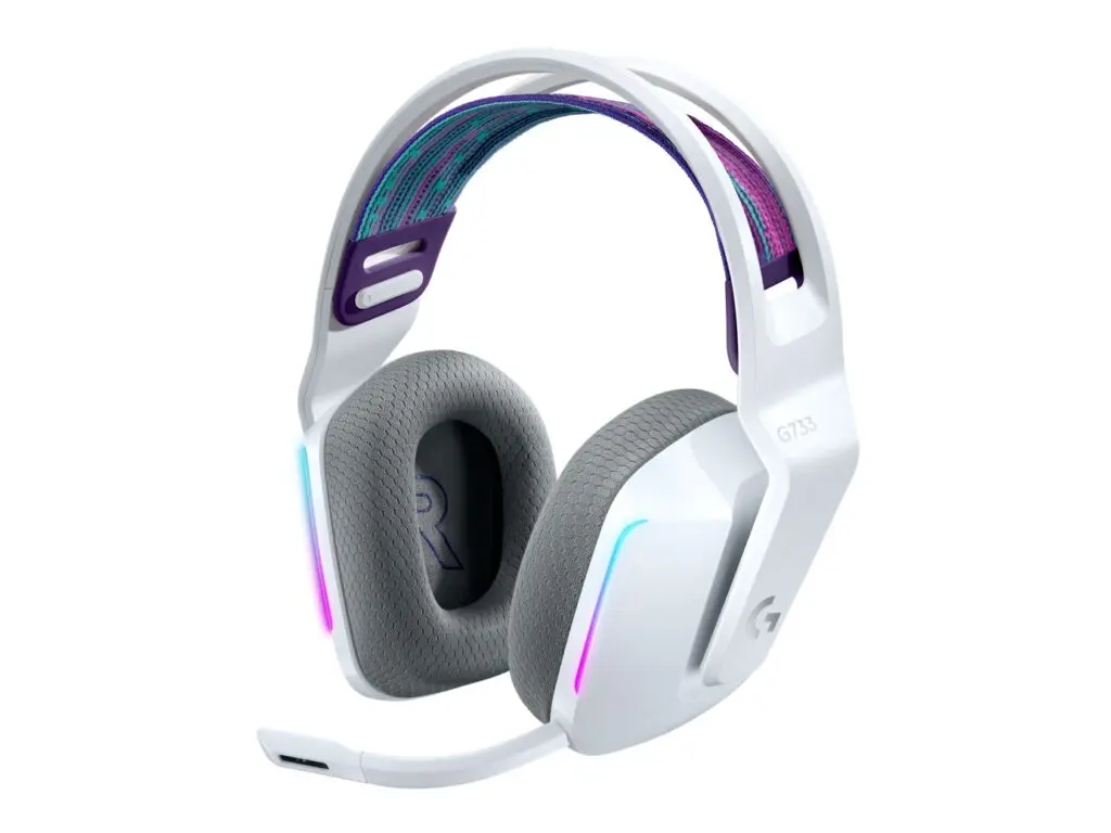 Casti gaming wireless Logitech G733 Lightsync RGB alb
