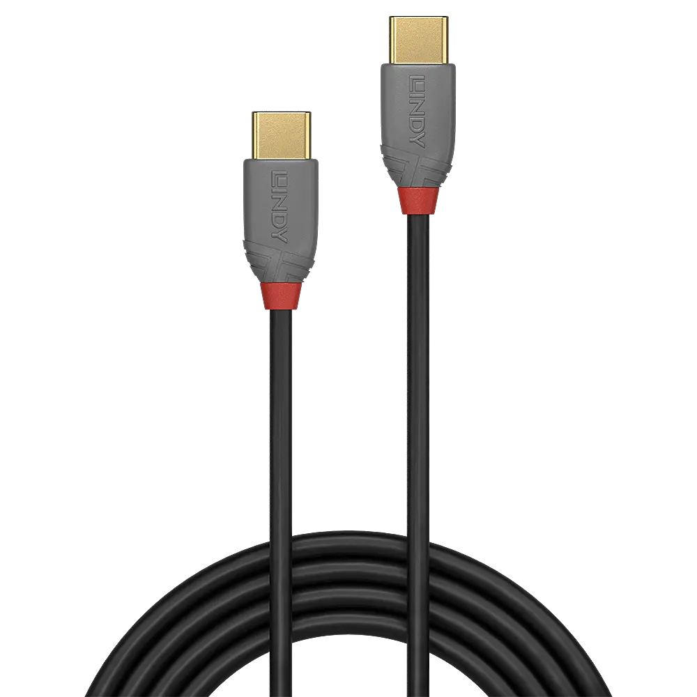 Cablu Lindy 2m USB Type-C Anthra 60W PD