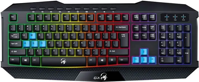 Tastatură gaming Genius Scorpion K215 iluminare rainbow USB negru
