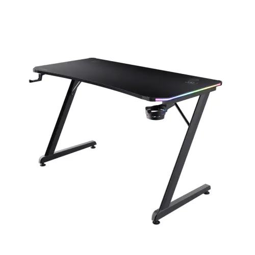 Birou gaming Trust GXT 709 Luminus RGB 120×60 cm management cabluri negru