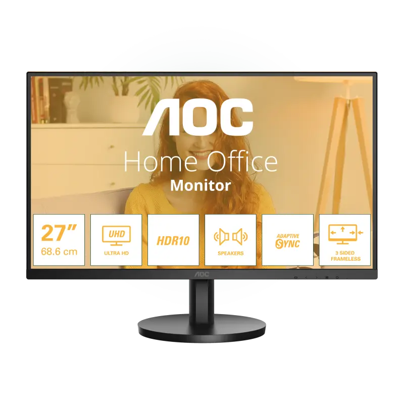 Monitor AOC U27B3A 27 4K IPS, 60Hz, HDR10, HDMI, DisplayPort