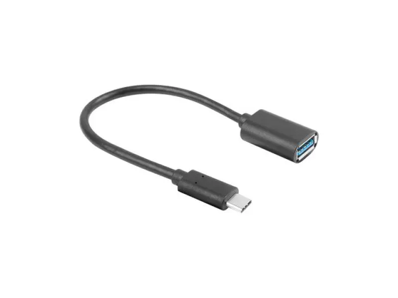 Cablu adaptor Lanberg AD-UC-UA-04 OTG USB-C tată USB-A mamă 15 cm negru